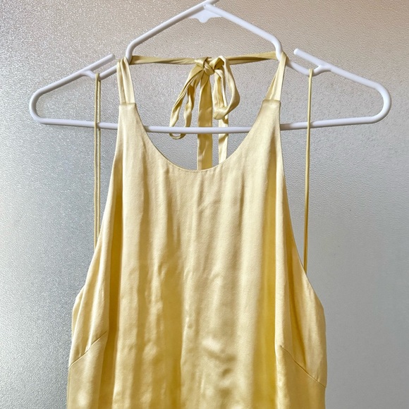 ALEXIS Saab Pleated Halter Maxi Dress Light Yellow Sz M - Picture 6 of 11